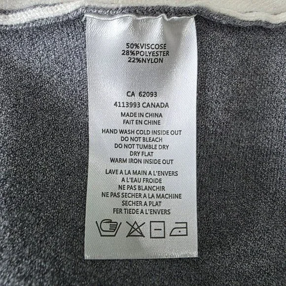 Alison Sheri Womens Colorblock Turtleneck Sweater S Gray & White Viscose Blend - Picture 6 of 15